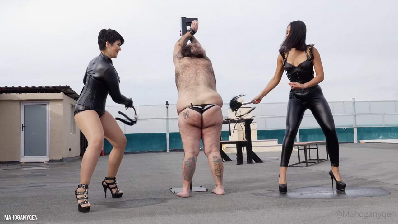 Mahoganyqen: Double Hard Whipping In Leather [FullHD 1080P]